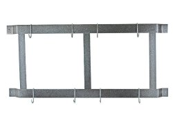Rogar Ultimate Wall Mounted Pot Rack Vertical/Horizontal in Hammered Steel