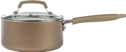 WearEver C94424 Pure Living Nonstick Ceramic Coating Sauce Pan Cookware, 3-Quart, Gold