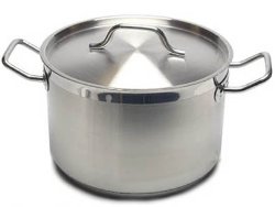 1 X New Professional Commercial Grade 8 QT (Quart) Heavy-Gauge Stainless Steel Stock Pot, 3-Ply Clad Base, Induction Ready, With Lid Cover NSF Certified Item