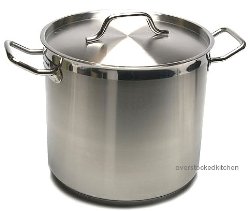 20 QT STAINLESS STEEL STOCK POT W/ LID (COMMERCIAL GRADE NSF)