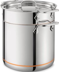 All-Clad 6807 SS Copper Core 5-Ply Bonded Dishwasher Safe Pasta Pentola / Cookware, 7-Quart, Silver