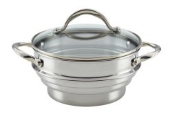 Anolon 77447  Classic Stainless Steel Universal Covered Steamer Insert with Glass Lid