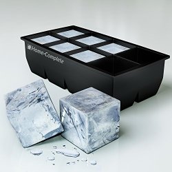 Best Ice Cube Trays Molds – Giant 2 Inch Ice Cube Silicone Tray – Jumbo Whiskey and Cocktail Large Cubes Size