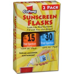 GoPong Hidden Sunscreen Alcohol Flask, 2-Pack