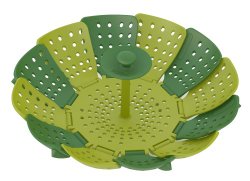 Joseph Joseph 40023 Lotus Plus Folding Non-Scratch Steamer Basket, Green