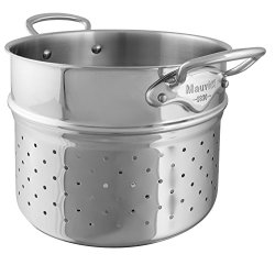 Mauviel M’Cook 5 Ply Stainless Steel 5222.24 9.5 inch Pasta Insert, Cast Stainless Steel Handle