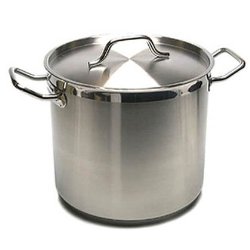 New Professional Commercial Grade 40 QT (Quart) Heavy Gauge Stainless Steel Stock Pot, 3-Ply Clad Base, Induction Ready, With Lid Cover NSF Certified Item