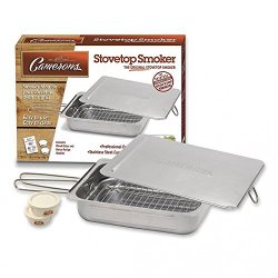 Stovetop Smoker – The Original Camerons Stainless Steel Smoker with Wood Chips – Works over any heat source, indoor or outdoor