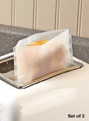 Toast-It Reusable Non-Stick Grilled Cheese Easy Sandwich and Snack Making Bags for Toaster Microwave Grill and Oven, Heat Resistant, Set of 2