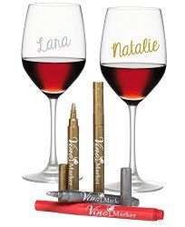 Vino Marker Metallic Wine Glass Pens – Pack of 4 – The Fresh Alternative to Wine Charms