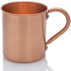 100% Pure Copper Moscow Mule Mug 15 Oz. Solid Copper Cup with History Recipe and Tarnish Cleaning Instructions