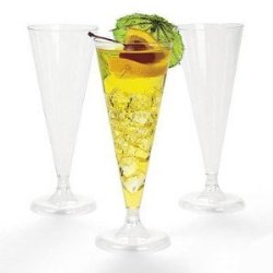 25 – Clear Plastic Champagne Wedding Toasting Flutes Glasses