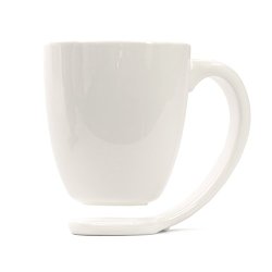 Floating Mug WHT8-FM All-In-One Porcelain Mug and Coaster, 8oz., White