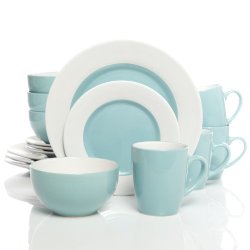 Gibson Home Style Deluxe 16-Piece Dinnerware Set, Blue