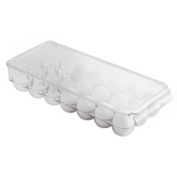 InterDesign Covered Egg Holder, 21 Eggs, Clear, Set of 1