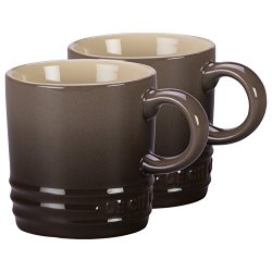 Le Creuset Truffle Stoneware Petite 3.5 Ounce Espresso Mug, Set of 2