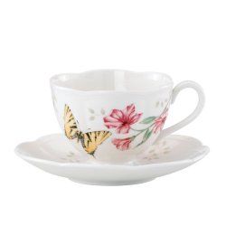 Lenox Butterfly Meadow Tiger Swallowtail Cup and Saucer Set