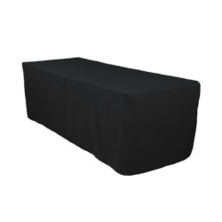 LinenTablecloth 8 ft. Fitted Polyester Tablecloth Black