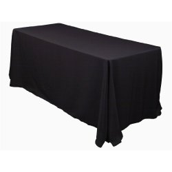 LinenTablecloth 90 x 156-Inch Rectangular Polyester Tablecloth Black