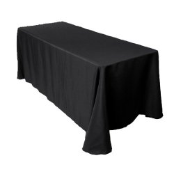 LinenTablecloth Rectangular Economy Polyester Tablecloth, 90 by 156-Inch, Black