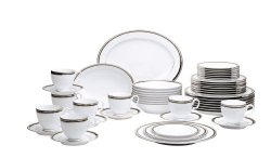 Noritake Austin Platinum 50-Piece Dinnerware Set, Service for 8