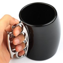 OrangeTag Design Fist Cup Brass Knuckle Duster Handle Coffee Milk Cera…