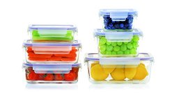 Popit! Glass 6+6 set (12 piece airtight borosilicate glass set, Oven and Microwave safe without lids)