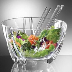 Prodyne SB-3-C Prodyne Acrylic Salad Bowl with Servers