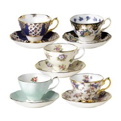 Royal Albert 100 Years of Royal Albert Teacups and Saucers, 1900-1940, Set of 5