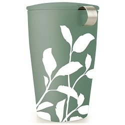 Tea Forte KATI Single Cup Loose Leaf Tea Brewing System, Insulated Ceramic Mug with Tea Infuser and Lid, Tree Top