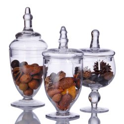 TERRA COLLECTION SET OF THREE ASSORTED MINI GLASS CANNISTERS