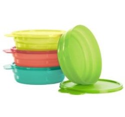 Tupperware Microwave Cereal Bowls In Guava/Lemonade/Salsa Verde/Sea Green