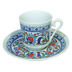 Turkish Coffee Cup and Saucer (6 Sets) 12 Pieces