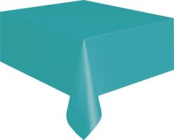 Unique Plastic Teal Table Cover, 108″ x 54″