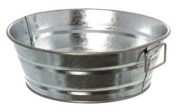 American Metalcraft MTUB83 Natural Galvanized Tub with Side Handle, 8-Inch