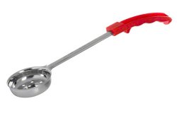 American Metalcraft SPNP2 Stainless Steel Spooners with Ladle Style Perforated Bowls, 2-Ounce, Red