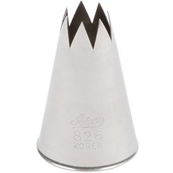 Ateco # 826 – Open Star Pastry Tip 1/2” Opening Diameter- Stainless Steel