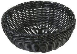 Carlisle 655303 Polypropylene Woven Round Basket, 9″ Dia. x 3-3/4″ H, Black (Case of 6)