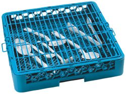Carlisle C9314 OptiClean Vinyl-Coated Stainless Steel Wire Hold-Down Grid, 17-7/8″ L x 17-7/8″ W x 19/64″ H, Carlisle Blue (Case of 6)