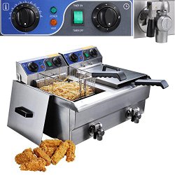 Commercial Electric 20L Deep Fryer w/ Timer and Drain Stainless Steel French Fry