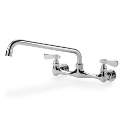 Commercial Kitchen Restaurant Faucet 8″ Center Splash-mount Faucet w/ 12″ Spout
