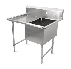 John Boos B Series Stainless Steel Sink, 14″ Deep Bowl, 1 Compartment, 18″ Left Hand Side Drainboard, 40″ Length x 23-1/2″ Width