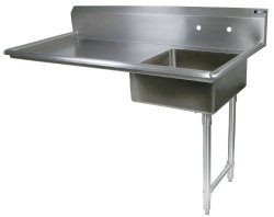 John Boos E Series Stainless Steel Undercounter Dishtable, 8″ Deep Sink Bowl, 50″ length by 30″ Width, Right Hand Side Table