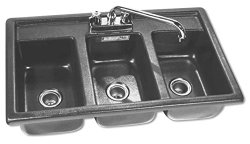 Moli International Three Compartment Drop In Sanitizing Sink