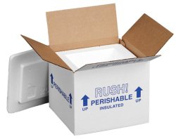 Polar Tech 205C Thermo Chill Insulated Carton with Foam Shipper, Small, 6″ Length x 5″ Width x 6-1/2″ Depth (Case of 2)