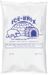 Polar Tech IB6 Ice Brix Leakproof Viscous Gel Refrigerant Poly Pack, 4″ Length x 6″ Width x 3/4″ Thick (Case of 48)