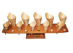 Restaurantware Oblong Bamboo Cone Stand 20 Slots