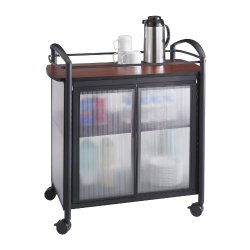 Safco Products 8966BL Impromptu Refreshment Hospitality Cart , Cherry Top/Black Frame