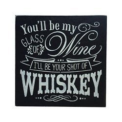 Sara’s Signs Handpainted Wood Sign Whiskey and Wine