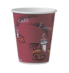SOLO OF12BI-0041 Single-Sided Poly Paper Hot Cup, 12 oz. Capacity, Bistro (Case of 300)